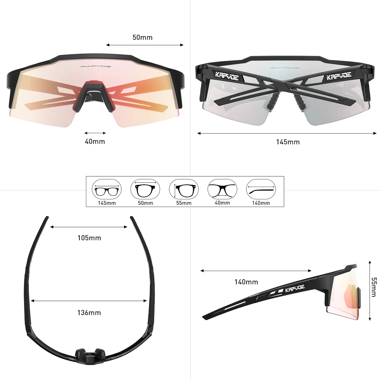 Kapvoe Photochromic Fahrradbrille